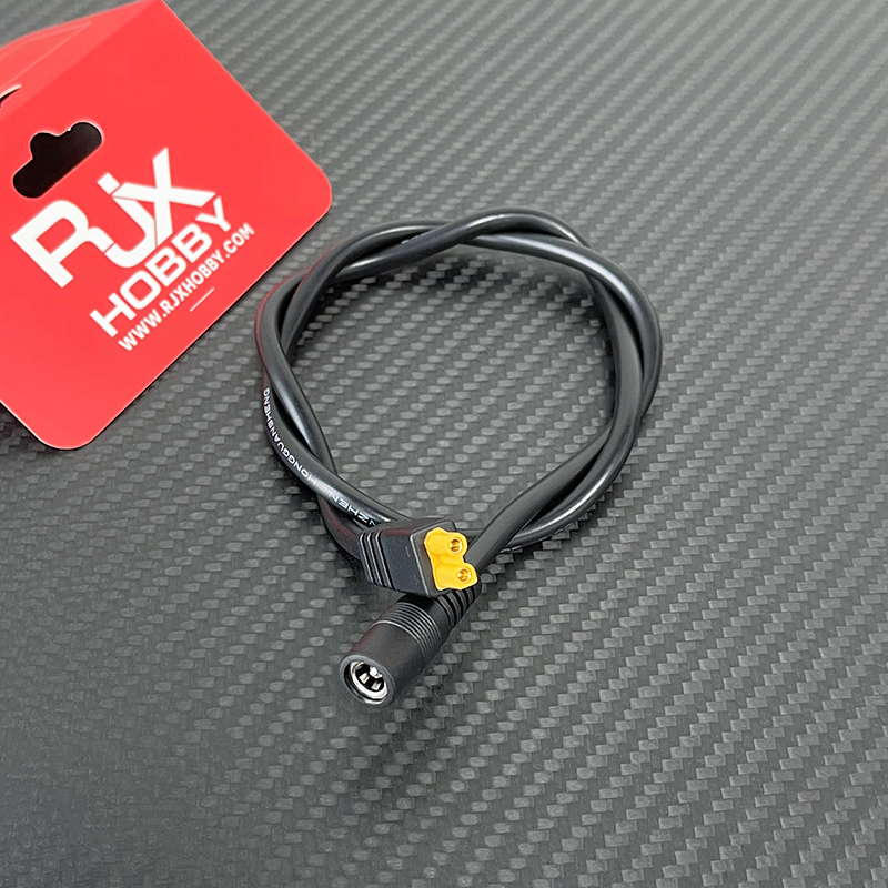 RJX 1pcs XT30UD Injection Molded Female to DC5525 Female Connector 15A 16AWG 500mm 