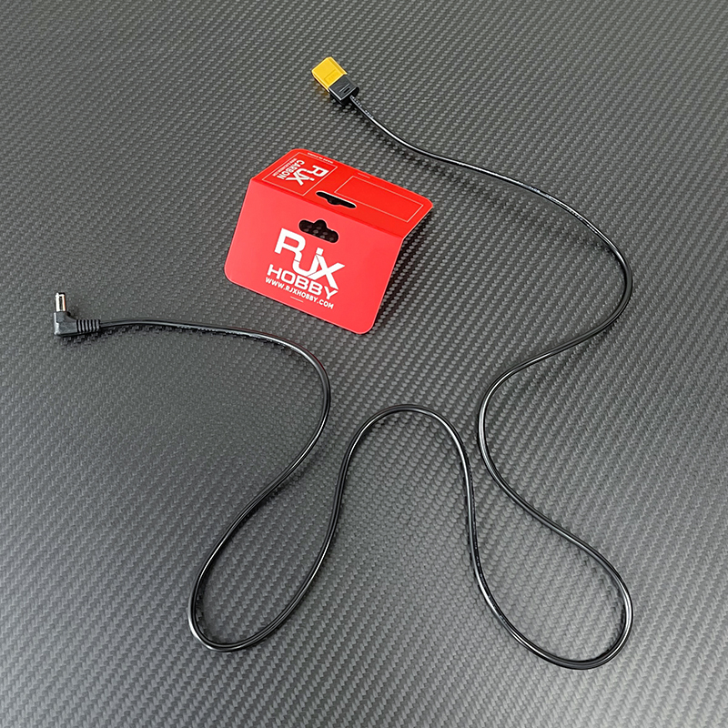 RJXHOBBY 1pcs 90° DC5.5*2.1 Male to XT60 Male  DC5521 Rubber Power Cable