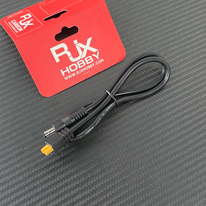 RJX 1pcs XT30UD Injection Molded Female to DC5525 Male Connector 15A 16AWG 500mm 