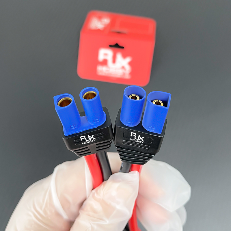 RJX 1pcs EC5 Male to EC5 Female Connector with SecureGrip Cover 10AWG Flexible Silicone Rubber Wire DC Power Cable