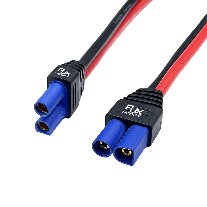 RJX 1pcs EC5 Male to EC5 Female Connector with SecureGrip Cover 10AWG Flexible Silicone Rubber Wire DC Power Cable