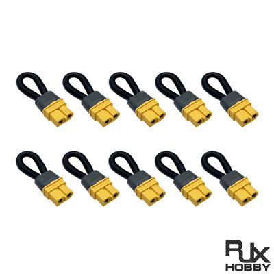 RJX 10pcs XT60H Female Short Circuit Bind Plug Loop Connector with 10AWG Silicone Wire