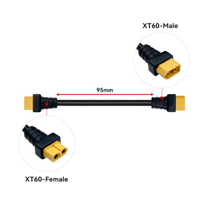 RJX 1pcs 14AWG XT60 Male to Female Extension Cable