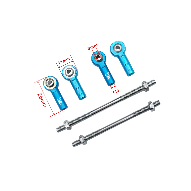 RJX 5pcs M4 Aluminum Positive and Negative Thread Ball Head Tie Rod End Joint 