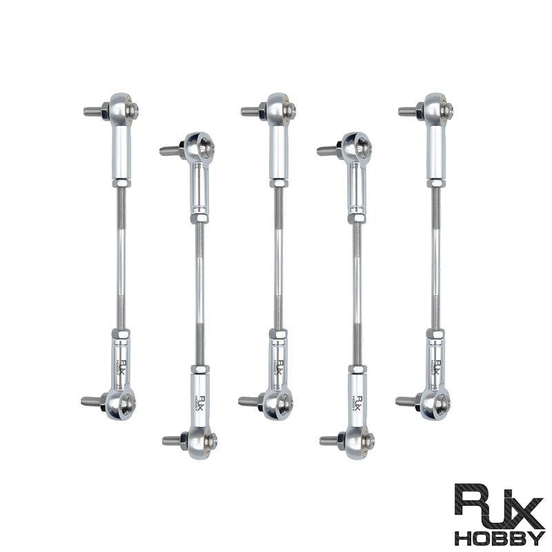 RJX 5pcs M3 Aluminum Positive and Negative Thread Ball Head Tie Rod End Joint 