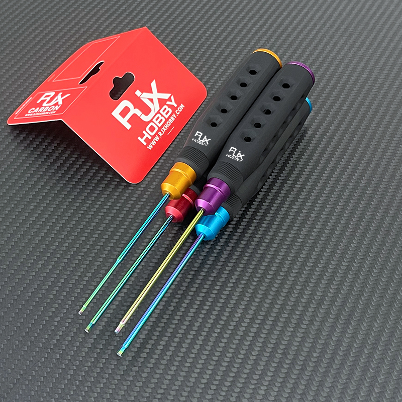 RJX 4Pcs HSS Titanized Hex Screwdriver 1.5 2.0 2.5 3.0mm High-Strength Insulated Anti-Slip Rubber Handle