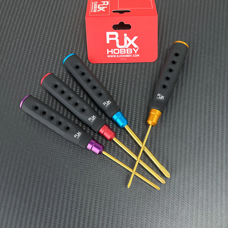 RJX 4pcs HSS titanized Phillips Screwdriver Tools 3.0 4.0 5.0 5.8mm Strength Insulated Anti-Slip Rubber Handle