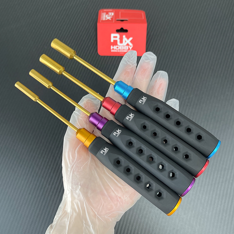 RJX 4pcs HSS titanized 4.0 5.5 7.0 8.0mm Nut Drivers High-Strength Insulated Anti-Slip Rubber Handle