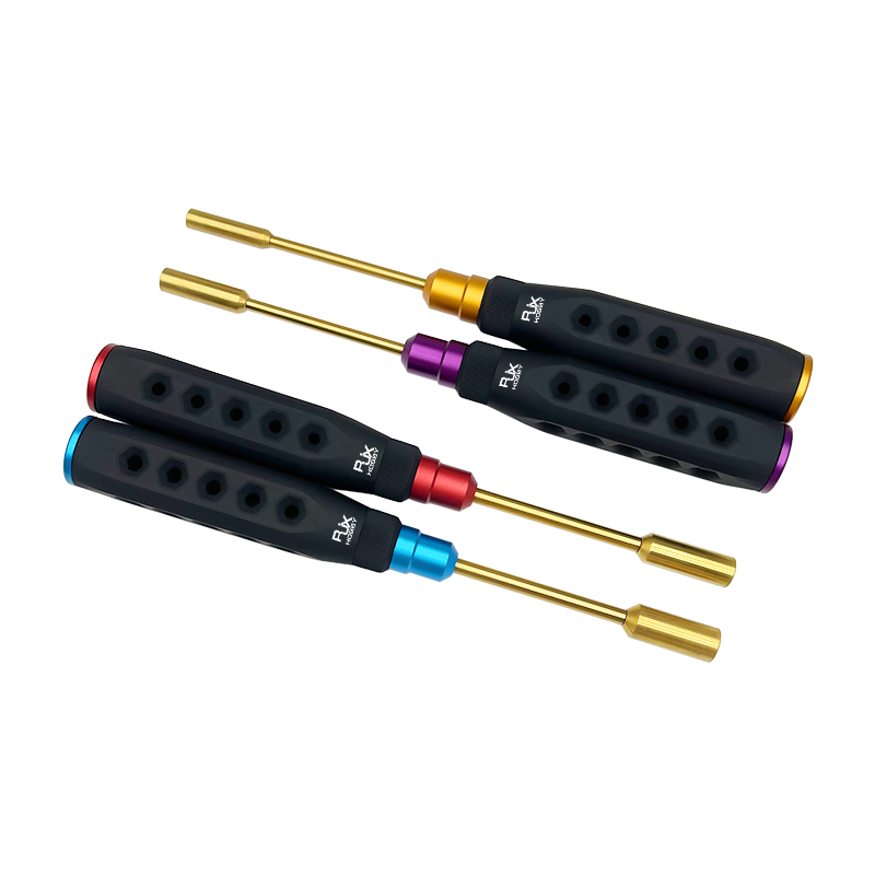 RJX 4pcs HSS titanized 4.0 5.5 7.0 8.0mm Nut Drivers High-Strength Insulated Anti-Slip Rubber Handle