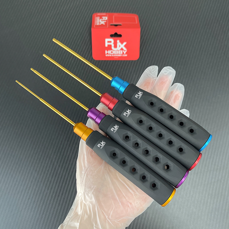 RJX 4Pcs HSS Titanized Hex Screwdriver 1.5 2.0 2.5 3.0mm High-Strength Insulated Anti-Slip Rubber Handle