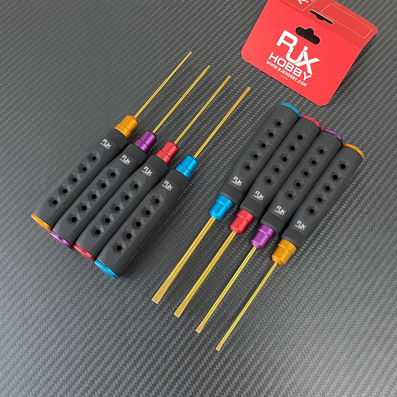 RJXHOBBY HSS titanized Hex /Nut/ Phillips/ Flat Screwdriver 16 pcs kits High-Strength Insulated Anti-Slip Rubber Handle
