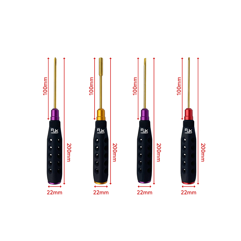 RJXHOBBY HSS titanized Hex /Nut/ Phillips/ Flat Screwdriver 16 pcs kits High-Strength Insulated Anti-Slip Rubber Handle