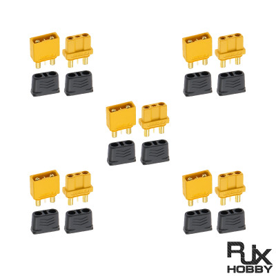 RJXHOBBY 5 Sets Amass ICX301 XT30 2+1 Plug Connector Male Female signal Pin for FPV Drone Adapter
