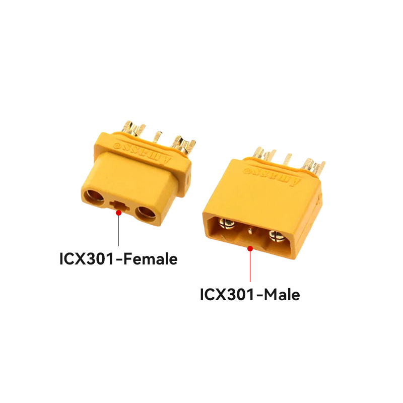 RJXHOBBY 5 Sets Amass ICX301 XT30 2+1 Plug Connector Male Female signal Pin for FPV Drone Adapter