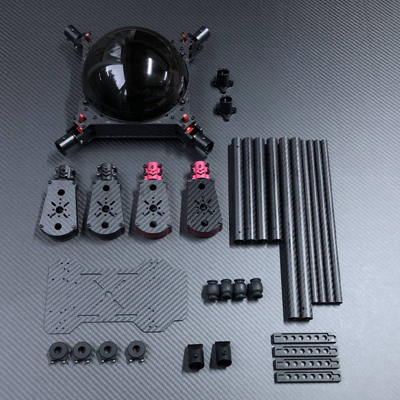 RJX650 4-Axis Carbon Fiber Umbrella Folding Quadcopter Frame with Motor Mounts