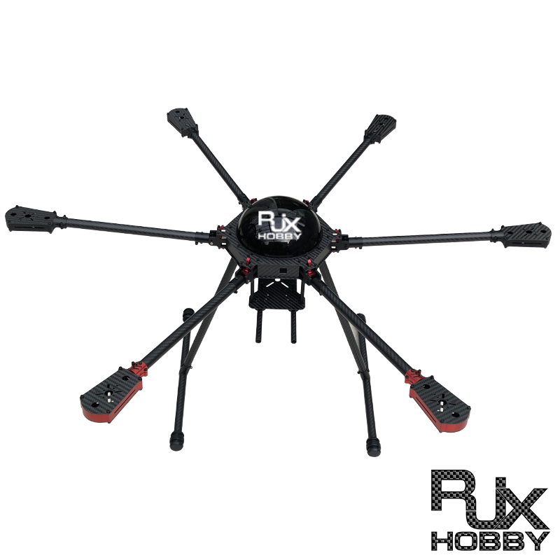 RJX850 6-Axis Carbon Fiber Umbrella Folding Hexacopter Frame with Motor Mounts