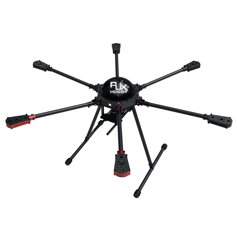 RJX850 6-Axis Carbon Fiber Umbrella Folding Hexacopter Frame with Motor Mounts
