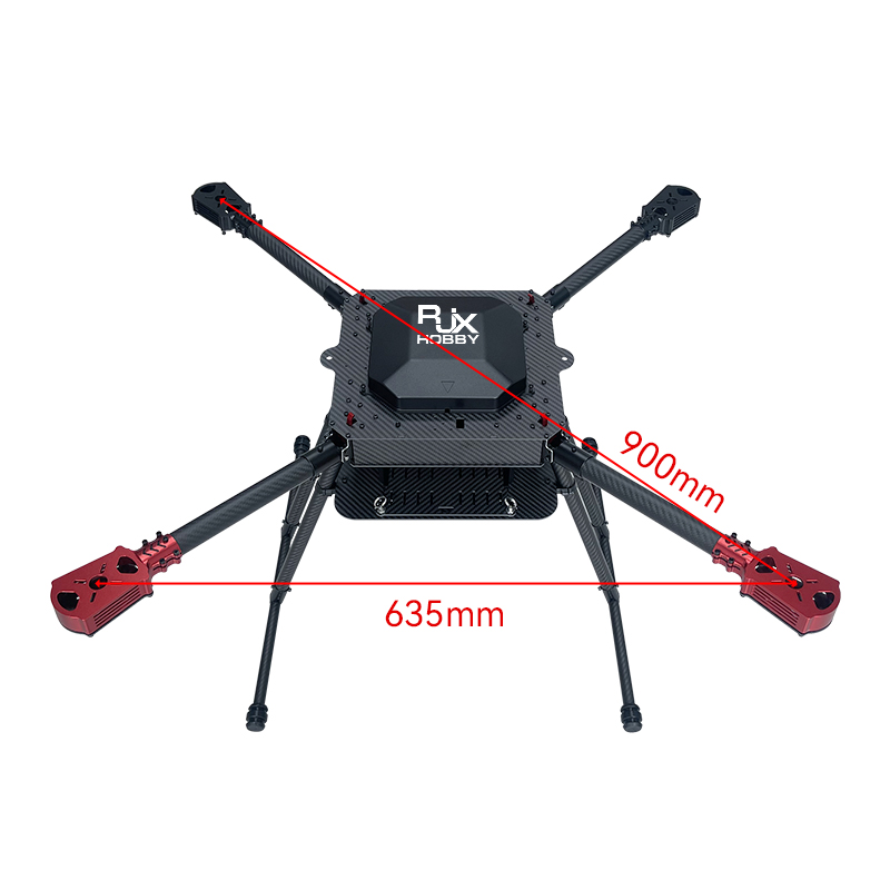 RJX900 4-Axis Carbon Fiber Umbrella Folding Quadcopter Frame with Motor Mounts