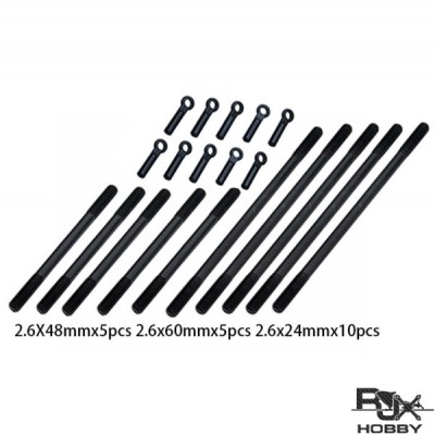 Head and Servo Linkage and metal push rods